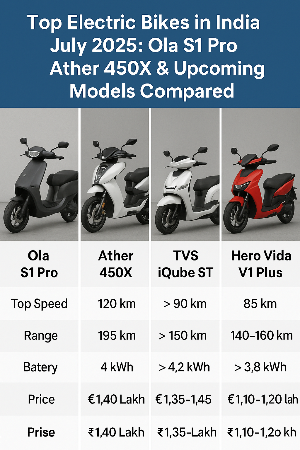 Top Electric Scooters In India 2025