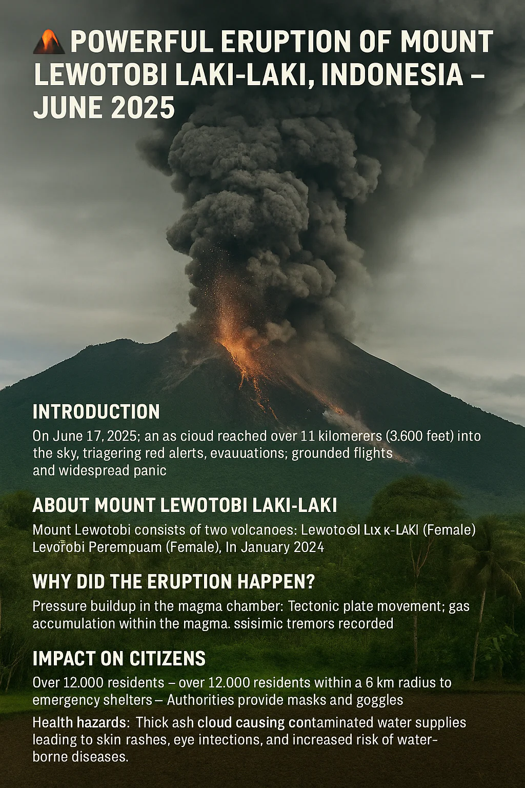 Mount Lewotobi Laki-Laki eruption 2025-Images